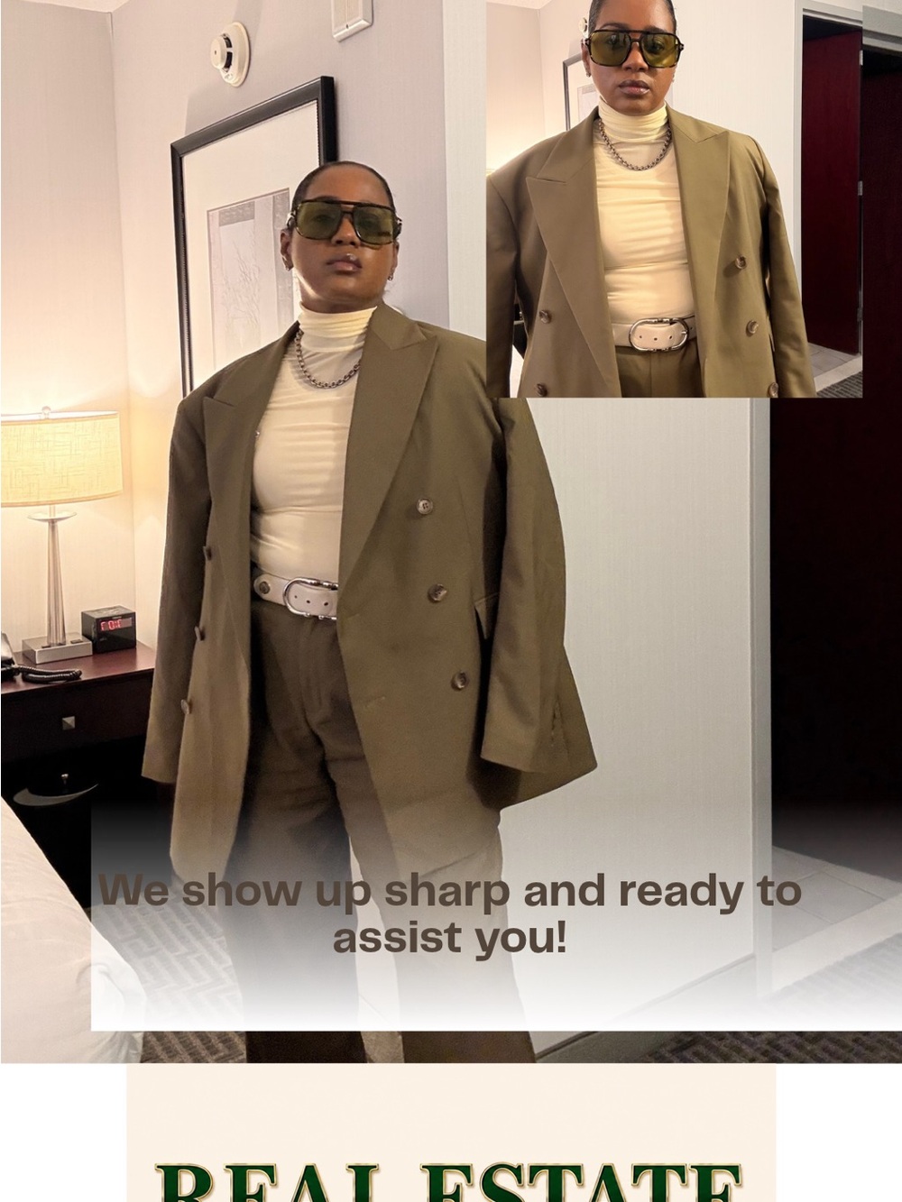 Olive Double-Breasted Blazer Jacket